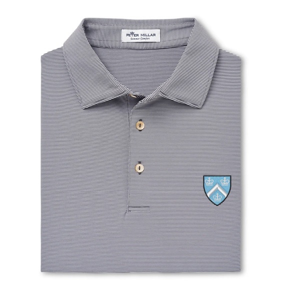 Peter Millar Other - Columbia University Jubilee Charcoal Stripe Stretch Jersey Polo